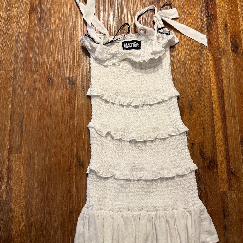Katie J NYC white dress tween